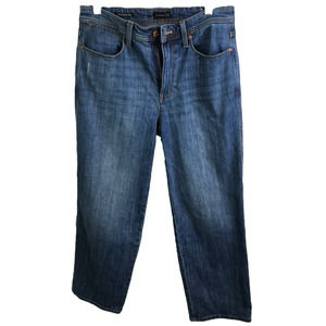 Talbots Women Stovepipe Mom Jean Blue Crop Denim Medium Wash Cotton High Rise‎ 6